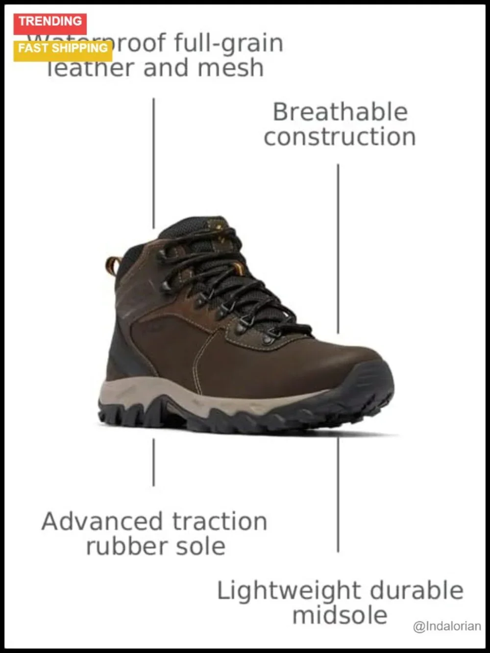 Waterproof Hiking Boot, Leather, Lace-Up, Omni-Grip
